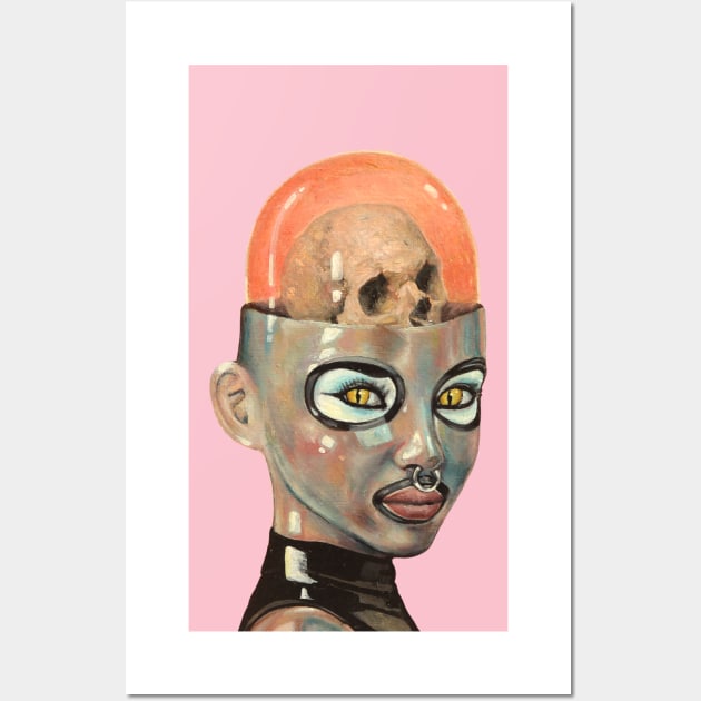 Future Girl | Skull Brain | Candy Girl Surreal Pop Art | Steam Punk  Original Surreal Painting By Tyler Tilley Wall Art by Tiger Picasso